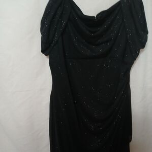 LIKE NEW ALEX EVENINGS Black glitter formal dress SZ 12P